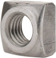 Value Collection - 1/2-13 Steel Square Nut - Uncoated, 13/16" Square Width x 7/16" Overall Height - Exact Tool & Supply