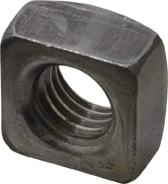 Value Collection - 5/8-11 Steel Square Nut - Uncoated, 1" Square Width x 35/64" Overall Height - Exact Tool & Supply