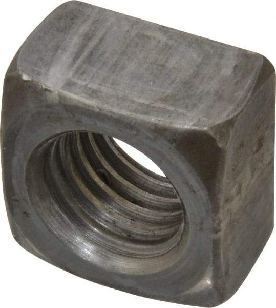 Value Collection - 3/4-10 Steel Square Nut - Uncoated, 1-1/8" Square Width x 21/32" Overall Height - Exact Tool & Supply