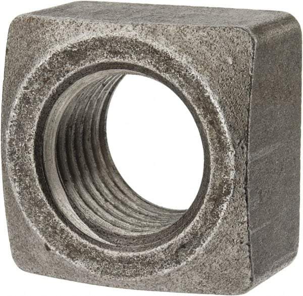 Value Collection - 1-1/4-7 Steel Square Nut - Uncoated, 1-7/8" Square Width x 1-3/32" Overall Height - Exact Tool & Supply