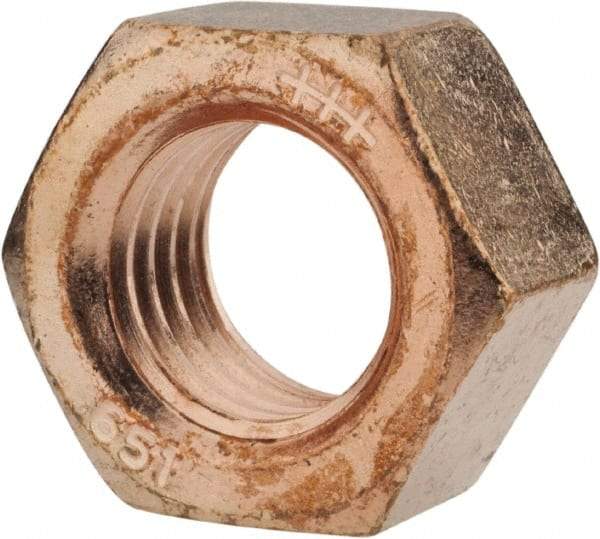 Value Collection - 3/4-10 UN Silicon Bronze Right Hand Hex Nut - 1-1/8" Across Flats, 41/64" High, Uncoated - Exact Tool & Supply