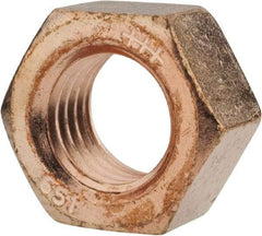 Value Collection - 3/4-10 UN Silicon Bronze Right Hand Hex Nut - 1-1/8" Across Flats, 41/64" High, Uncoated - Exact Tool & Supply