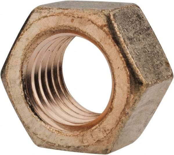 Value Collection - 7/8-9 UN Silicon Bronze Right Hand Hex Nut - 1-5/16" Across Flats, 3/4" High, Uncoated - Exact Tool & Supply