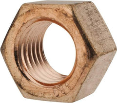 Value Collection - 1-8 UN Silicon Bronze Right Hand Hex Nut - 1-1/2" Across Flats, 55/64" High, Uncoated - Exact Tool & Supply