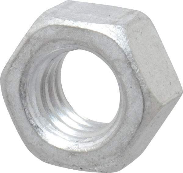 Value Collection - 5/16-18 UN Aluminum Right Hand Hex Nut - 1/2" Across Flats, 17/64" High, Aluminum-Plated Finish - Exact Tool & Supply