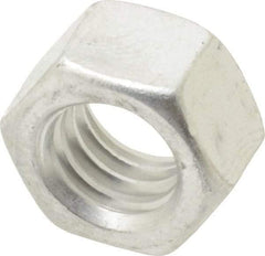 Value Collection - 3/8-16 UN Aluminum Right Hand Hex Nut - 9/16" Across Flats, 21/64" High, Uncoated - Exact Tool & Supply