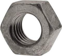 Value Collection - 7/16-14 UNC Steel Right Hand Hex Nut - 11/16" Across Flats, 3/8" High, Hot Dipped Galvanized Finish - Exact Tool & Supply