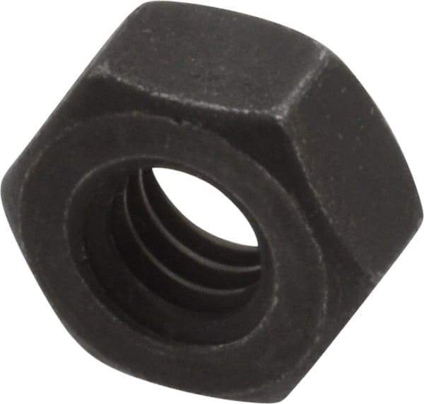 Value Collection - 1/4-20 UNC Steel Right Hand Hex Nut - 7/16" Across Flats, 7/32" High, Black Oxide Finish - Exact Tool & Supply