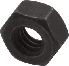 Value Collection - 1/4-20 UNC Steel Right Hand Hex Nut - 7/16" Across Flats, 7/32" High, Black Oxide Finish - Exact Tool & Supply