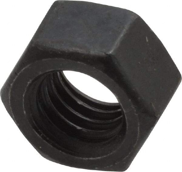 Value Collection - 3/8-16 UNC Steel Right Hand Hex Nut - 9/16" Across Flats, 21/64" High, Black Oxide Finish - Exact Tool & Supply