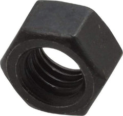 Value Collection - 3/8-16 UNC Steel Right Hand Hex Nut - 9/16" Across Flats, 21/64" High, Black Oxide Finish - Exact Tool & Supply