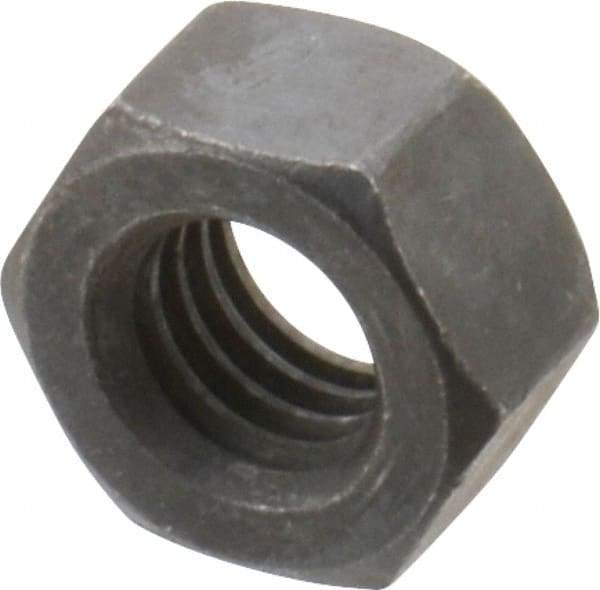 Value Collection - 7/16-14 UNC Steel Right Hand Hex Nut - 11/16" Across Flats, 3/8" High, Black Oxide Finish - Exact Tool & Supply