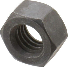 Value Collection - 7/16-14 UNC Steel Right Hand Hex Nut - 11/16" Across Flats, 3/8" High, Black Oxide Finish - Exact Tool & Supply