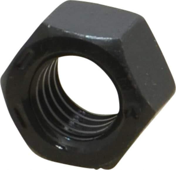 Value Collection - 1/2-13 UNC Steel Right Hand Hex Nut - 3/4" Across Flats, 7/16" High, Black Oxide Finish - Exact Tool & Supply