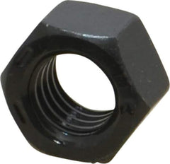 Value Collection - 1/2-13 UNC Steel Right Hand Hex Nut - 3/4" Across Flats, 7/16" High, Black Oxide Finish - Exact Tool & Supply