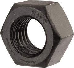Value Collection - 9/16-12 UNC Steel Right Hand Hex Nut - 7/8" Across Flats, 31/64" High, Black Oxide Finish - Exact Tool & Supply