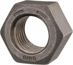 Value Collection - 1-1/8 - 7 UNC Steel Right Hand Hex Nut - 1-11/16" Across Flats, 31/32" High, Black Oxide Finish - Exact Tool & Supply