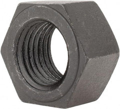 Value Collection - 1-1/2 - 6 UNC Steel Right Hand Hex Nut - 2-1/4" Across Flats, 1-9/32" High, Black Oxide Finish - Exact Tool & Supply