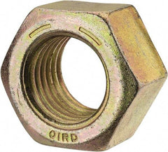 Value Collection - 1-3/8 - 6 UNC Steel Right Hand Hex Nut - 2-1/16" Across Flats, 1-11/64" High, Zinc Yellow Dichromate Finish - Exact Tool & Supply