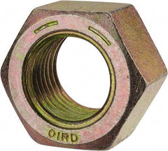 Value Collection - 1-1/2 - 6 UNC Steel Right Hand Hex Nut - 2-1/4" Across Flats, 1-9/32" High, Zinc Yellow Dichromate Finish - Exact Tool & Supply