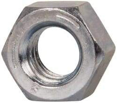Value Collection - 5/16-18 UNC Steel Right Hand Hex Nut - 1/2" Across Flats, 17/64" High, Zinc-Plated Finish - Exact Tool & Supply
