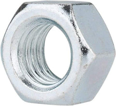 Value Collection - 1/2-13 UNC Steel Right Hand Hex Nut - 3/4" Across Flats, 7/16" High, Zinc-Plated Finish - Exact Tool & Supply