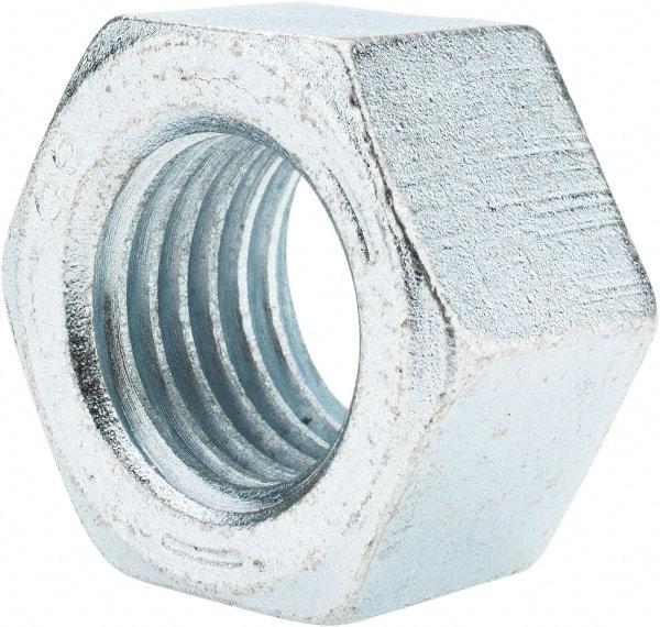 Value Collection - 1-1/4 - 7 UNC Steel Right Hand Hex Nut - 1-7/8" Across Flats, 1-1/16" High, Zinc-Plated Finish - Exact Tool & Supply