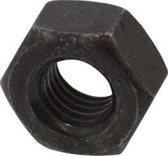 Value Collection - 1/4-28 UNF Steel Right Hand Hex Nut - 7/16" Across Flats, 7/32" High, Black Oxide Finish - Exact Tool & Supply