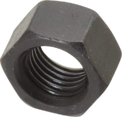 Value Collection - 3/8-24 UNF Steel Right Hand Hex Nut - 9/16" Across Flats, 21/64" High, Black Oxide Finish - Exact Tool & Supply