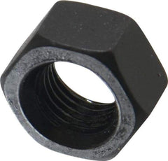 Value Collection - 7/16-20 UNF Steel Right Hand Hex Nut - 11/16" Across Flats, 3/8" High, Black Oxide Finish - Exact Tool & Supply