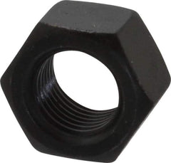 Value Collection - 1/2-20 UNF Steel Right Hand Hex Nut - 3/4" Across Flats, 7/16" High, Black Oxide Finish - Exact Tool & Supply