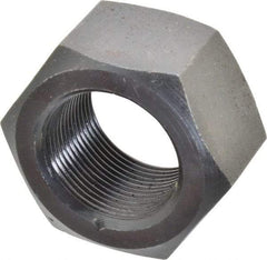 Value Collection - 1-1/2 - 12 UNF Steel Right Hand Hex Nut - 2-1/4" Across Flats, 1-9/32" High, Uncoated - Exact Tool & Supply
