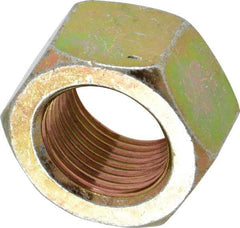 Value Collection - 7/8-14 UN Steel Right Hand Hex Nut - 1-5/16" Across Flats, 3/4" High, Zinc Yellow Dichromate Finish - Exact Tool & Supply