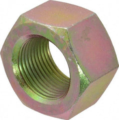 Value Collection - 1-1/8 - 12 UNF Steel Right Hand Hex Nut - 1-11/16" Across Flats, 31/32" High, Zinc Yellow Dichromate Finish - Exact Tool & Supply