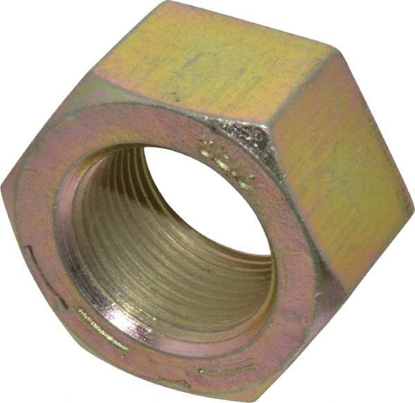 Value Collection - 1-1/4 - 12 UNF Steel Right Hand Hex Nut - 1-7/8" Across Flats, 1-1/16" High, Zinc Yellow Dichromate Finish - Exact Tool & Supply