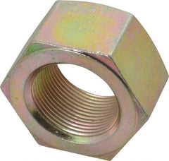 Value Collection - 1-1/2 - 12 UN Steel Right Hand Hex Nut - 2-1/4" Across Flats, 1-9/32" High, Zinc Yellow Dichromate Finish - Exact Tool & Supply