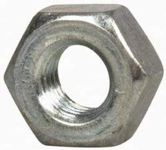Value Collection - 1/4-28 UNF Steel Right Hand Hex Nut - 7/16" Across Flats, 7/32" High, Zinc-Plated Finish - Exact Tool & Supply