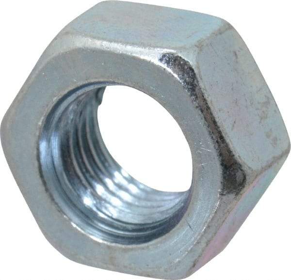 Value Collection - 5/16-24 UNF Steel Right Hand Hex Nut - 1/2" Across Flats, 17/64" High, Zinc-Plated Finish - Exact Tool & Supply