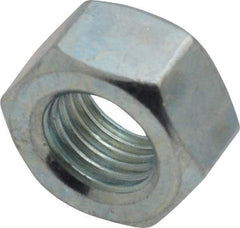 Value Collection - 7/16-20 UNF Steel Right Hand Hex Nut - 11/16" Across Flats, 3/8" High, Zinc-Plated Finish - Exact Tool & Supply