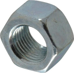 Value Collection - 1/2-20 UN Steel Right Hand Hex Nut - 3/4" Across Flats, 7/16" High, Zinc-Plated Finish - Exact Tool & Supply