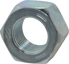Value Collection - 9/16-18 UNF Steel Right Hand Hex Nut - 7/8" Across Flats, 31/64" High, Zinc-Plated Finish - Exact Tool & Supply