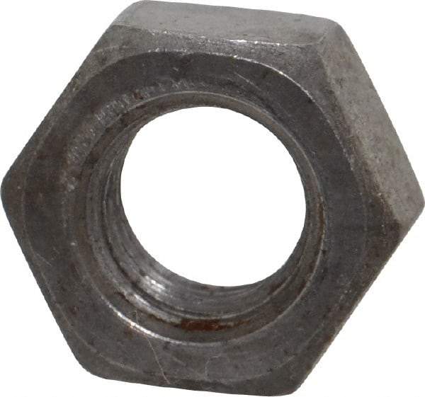 Value Collection - 7/16-14 UNC Steel Right Hand Hex Nut - 11/16" Across Flats, 3/8" High, Uncoated - Exact Tool & Supply