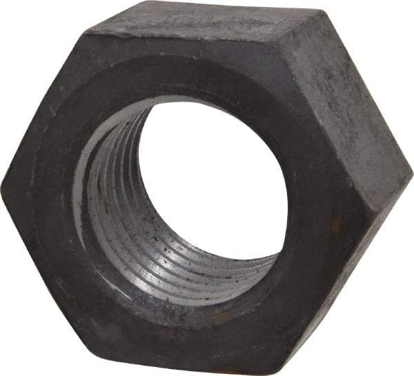 Value Collection - 1-1/2 - 6 UN Steel Right Hand Hex Nut - 2-1/4" Across Flats, 1-9/32" High, Uncoated - Exact Tool & Supply