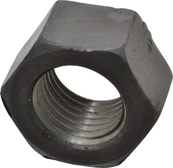 Value Collection - 2 - 4-1/2 UNC Steel Right Hand Hex Nut - 3" Across Flats, 1-23/32" High, Uncoated - Exact Tool & Supply