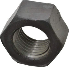 Value Collection - 2 - 4-1/2 UNC Steel Right Hand Hex Nut - 3" Across Flats, 1-23/32" High, Uncoated - Exact Tool & Supply