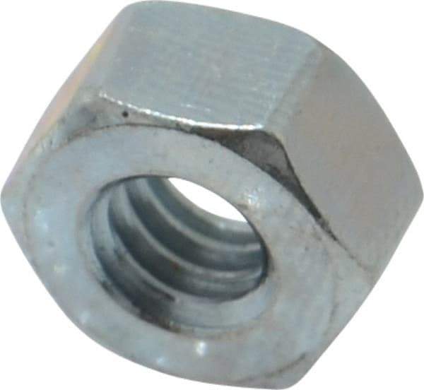Value Collection - 1/4-20 UNC Steel Left Hand Hex Nut - 7/16" Across Flats, 7/32" High, Uncoated - Exact Tool & Supply