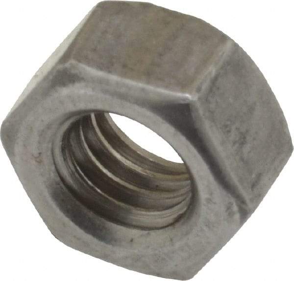 Value Collection - 5/16-18 UNC Steel Left Hand Hex Nut - 1/2" Across Flats, 17/64" High, Uncoated - Exact Tool & Supply