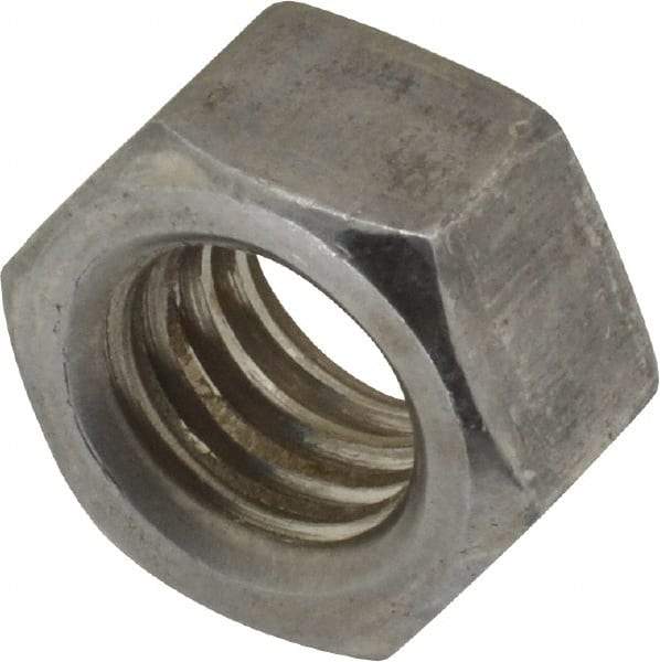 Value Collection - 3/8-16 UNC Steel Left Hand Hex Nut - 9/16" Across Flats, 21/64" High, Uncoated - Exact Tool & Supply