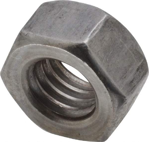 Value Collection - 7/16-14 UNC Steel Left Hand Hex Nut - 11/16" Across Flats, 3/8" High, Uncoated - Exact Tool & Supply