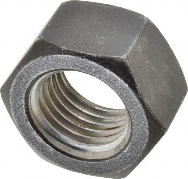 Value Collection - 1-1/2 - 6 UNC Steel Left Hand Hex Nut - 2-1/4" Across Flats, 1-9/32" High, Uncoated - Exact Tool & Supply